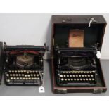 Two 1920’s Bijou portable typewriters, each with case.