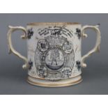 A mid-19th century Staffordshire pottery large two-handled “God Speed The Plough” farmer's creed lov