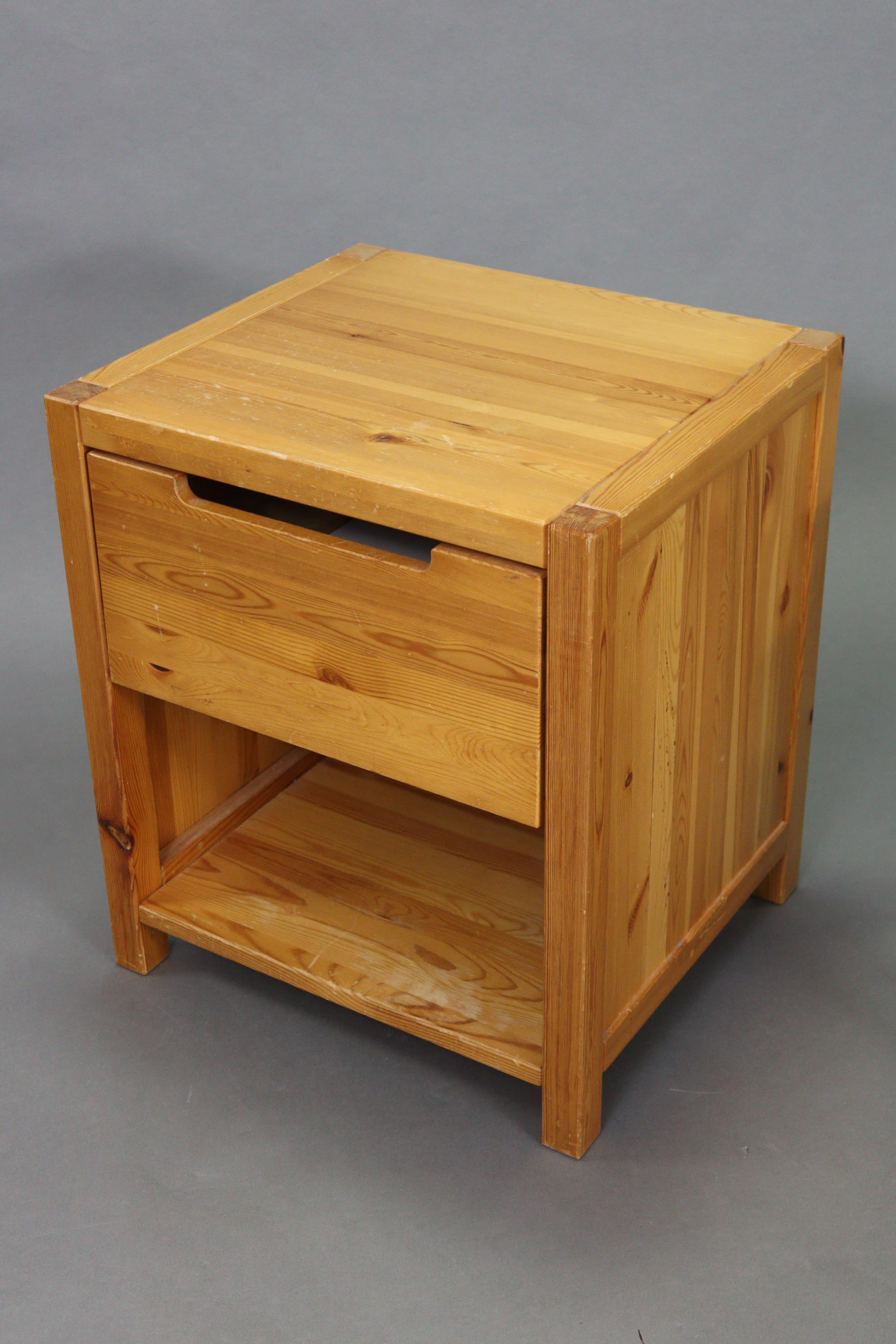 A mahogany nest of three rectangular occasional tables; together with an oak bedside cabinet; a - Image 2 of 2