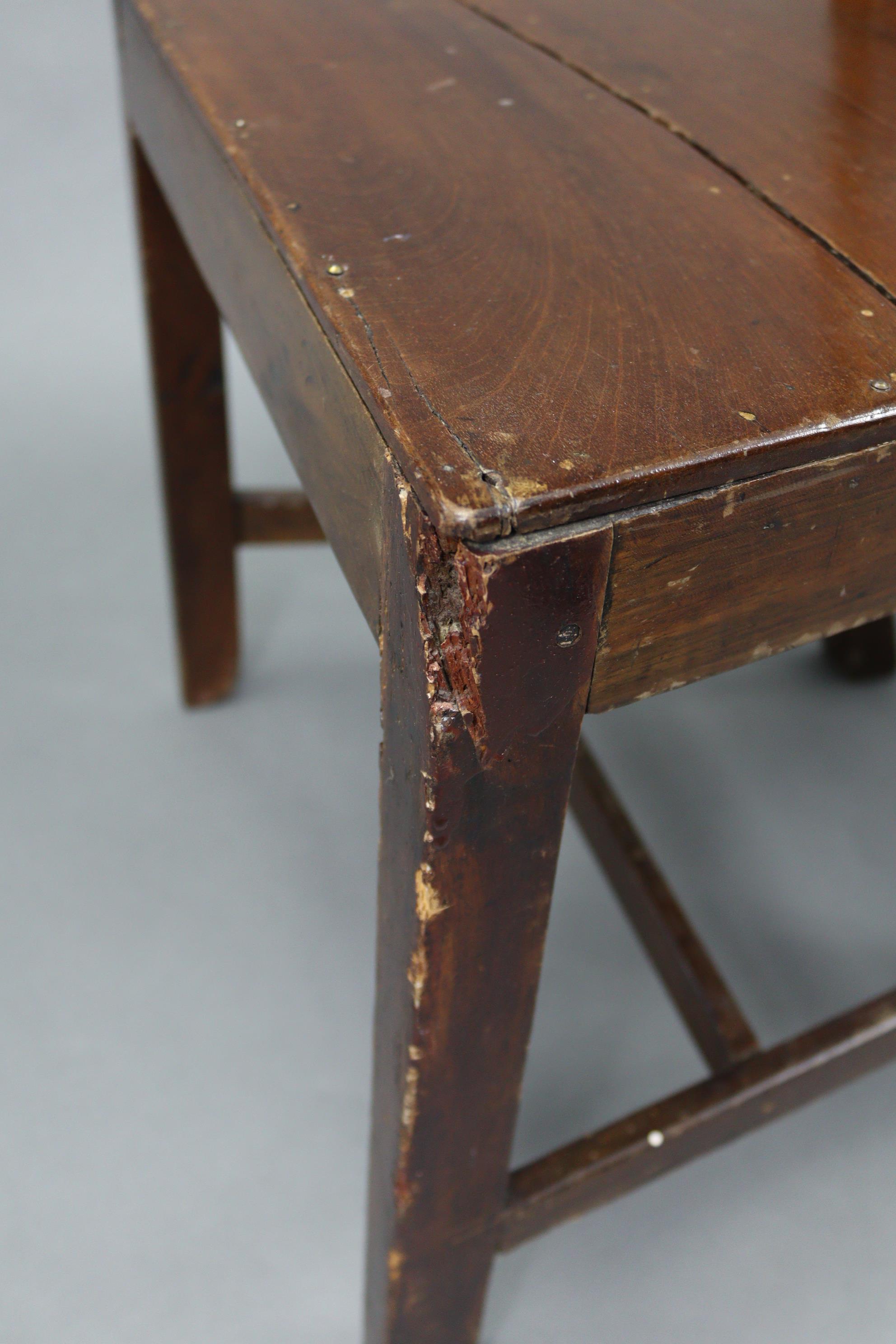 A Carolean-style carved oak hall chair with padded drop-in-seat, & on carved & turned legs with - Image 5 of 6