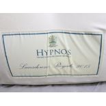 A Hypnos “Lansdowne Royale 2015” 6’ mattress; together with a white painted wooden headboard inset