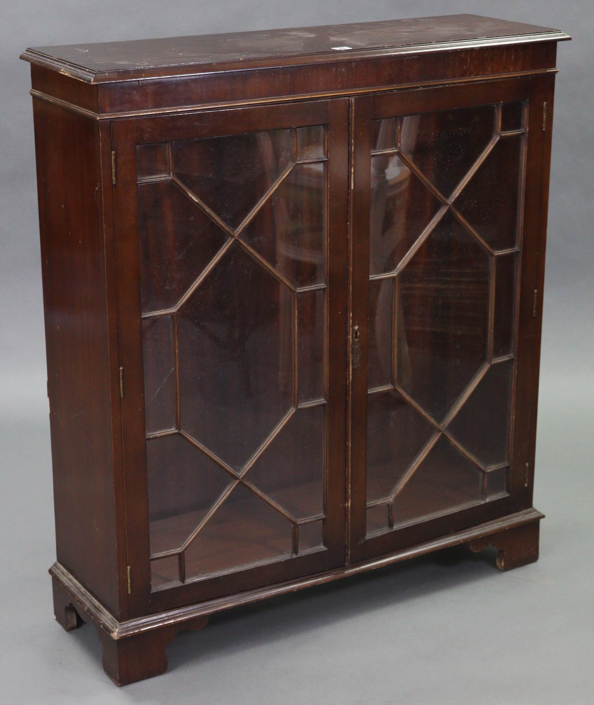 An Edwardian inlaid-mahogany circular two-tier occasional table on four slender cabriole legs, 24” - Image 2 of 9