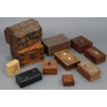 Eleven various wooden trinket boxes.