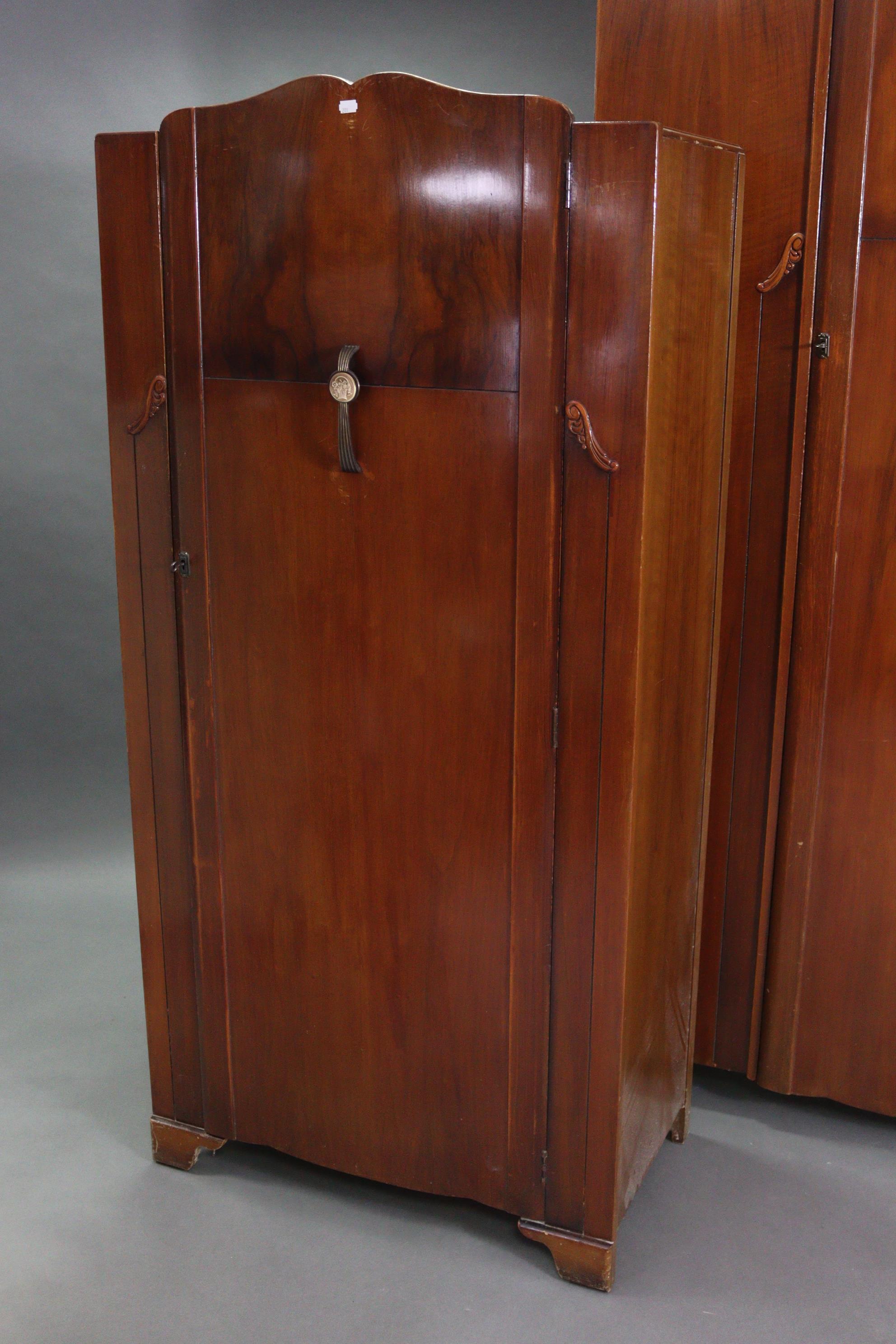 A 1960’s Lebus walnut-finish four-piece bedroom suite comprising a single-door wardrobe, 48” wide - Image 10 of 11