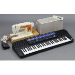 A Casio “CT-625” electric keyboard (lacking lead); & a Frister & Rossman electric sewing machine,