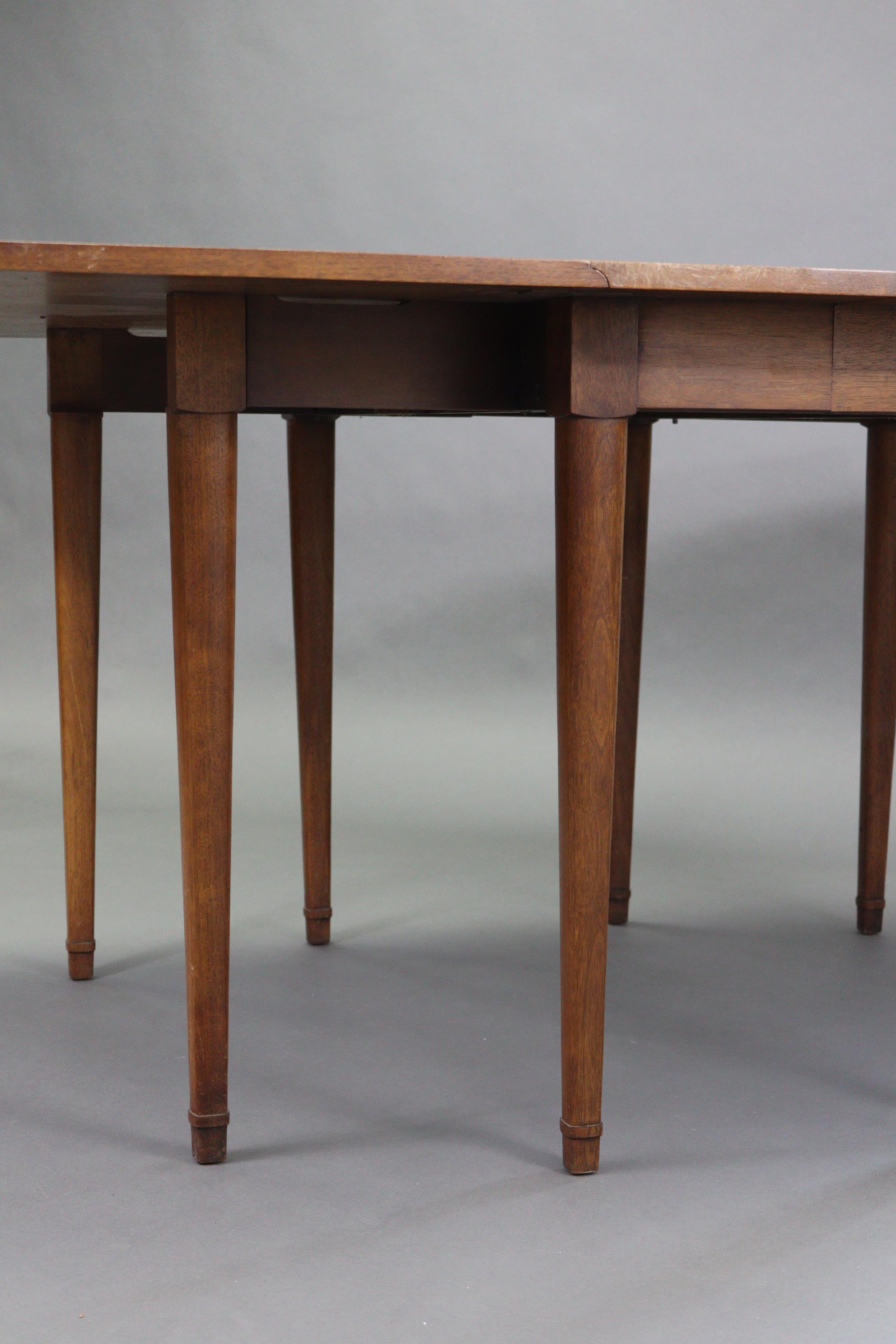 A hardwood drop-leaf dining table (with two additional leaves) on six square tapered legs, 46” x 96” - Image 2 of 4