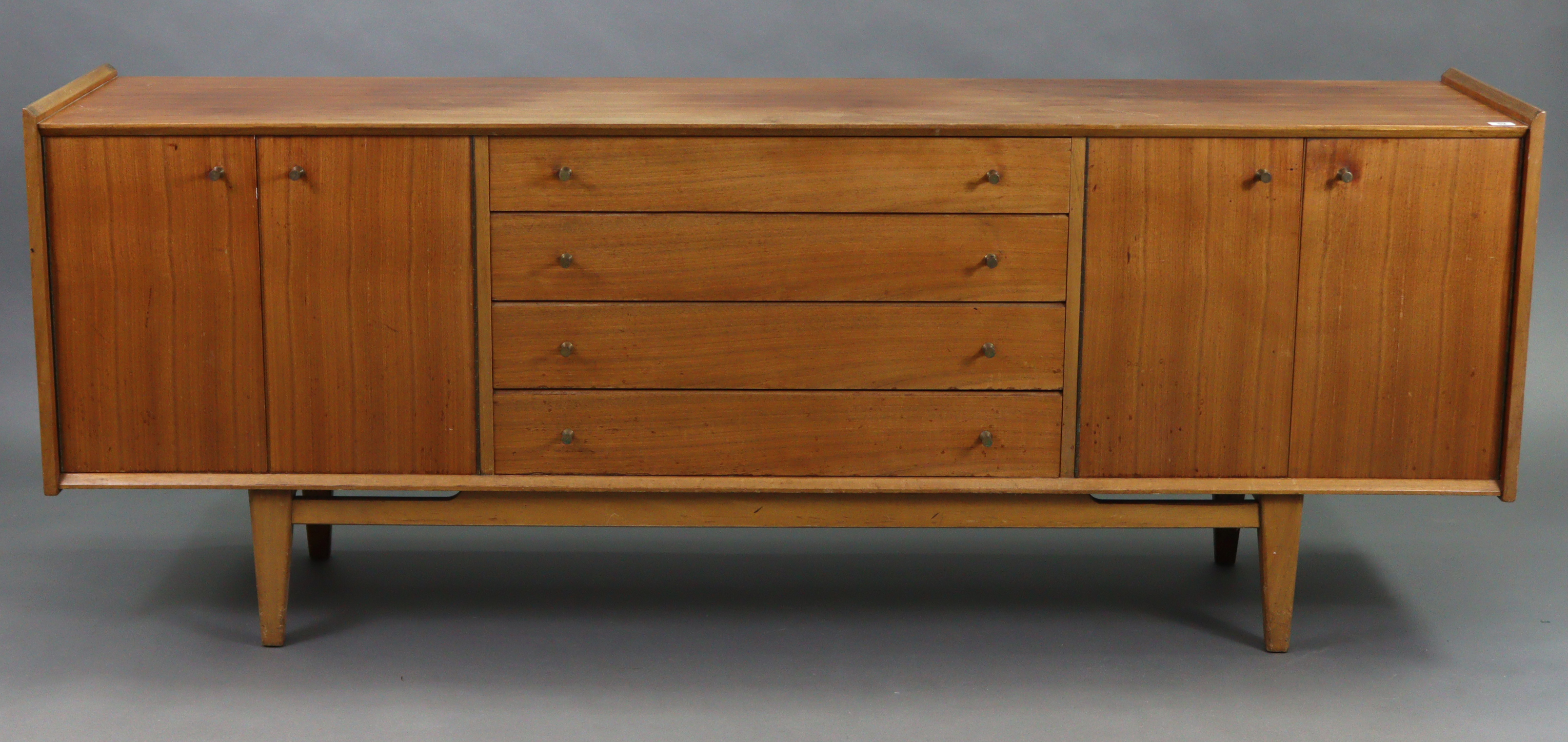 A Younger’s teak sideboard, fitted four long graduated drawers to centre flanked by cupboard to - Image 2 of 9