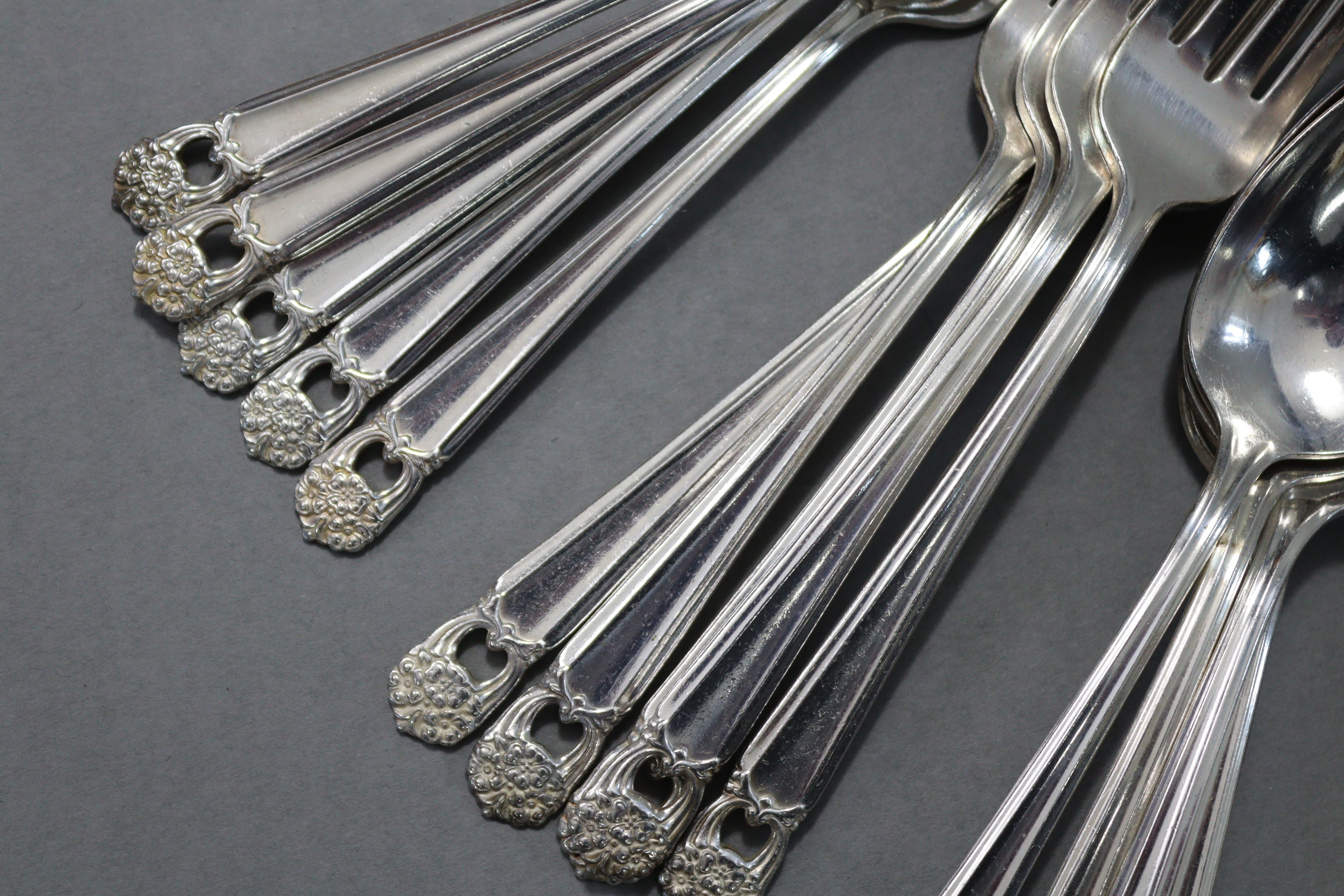 A part service of Rogers Bros. “Eternally Yours” silver plated cutlery, comprising of seventy-five - Image 2 of 4