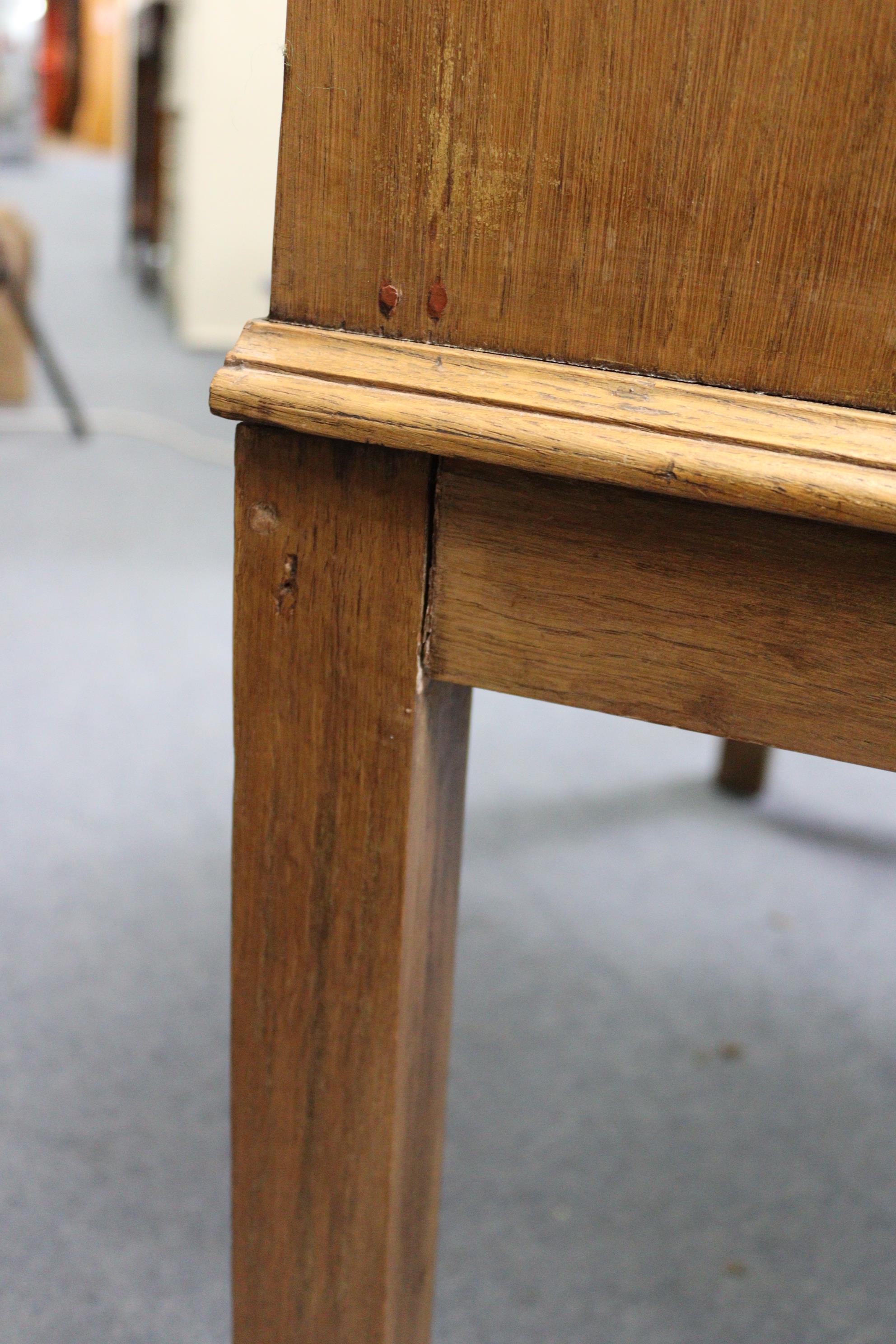 An early/mid-20th century oak bureau with fitted interior enclosed by fall-front above two long - Image 7 of 7