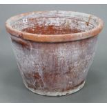 A stoneware circular two-handled dairy bowl, 20½” diam. x 14½” high.