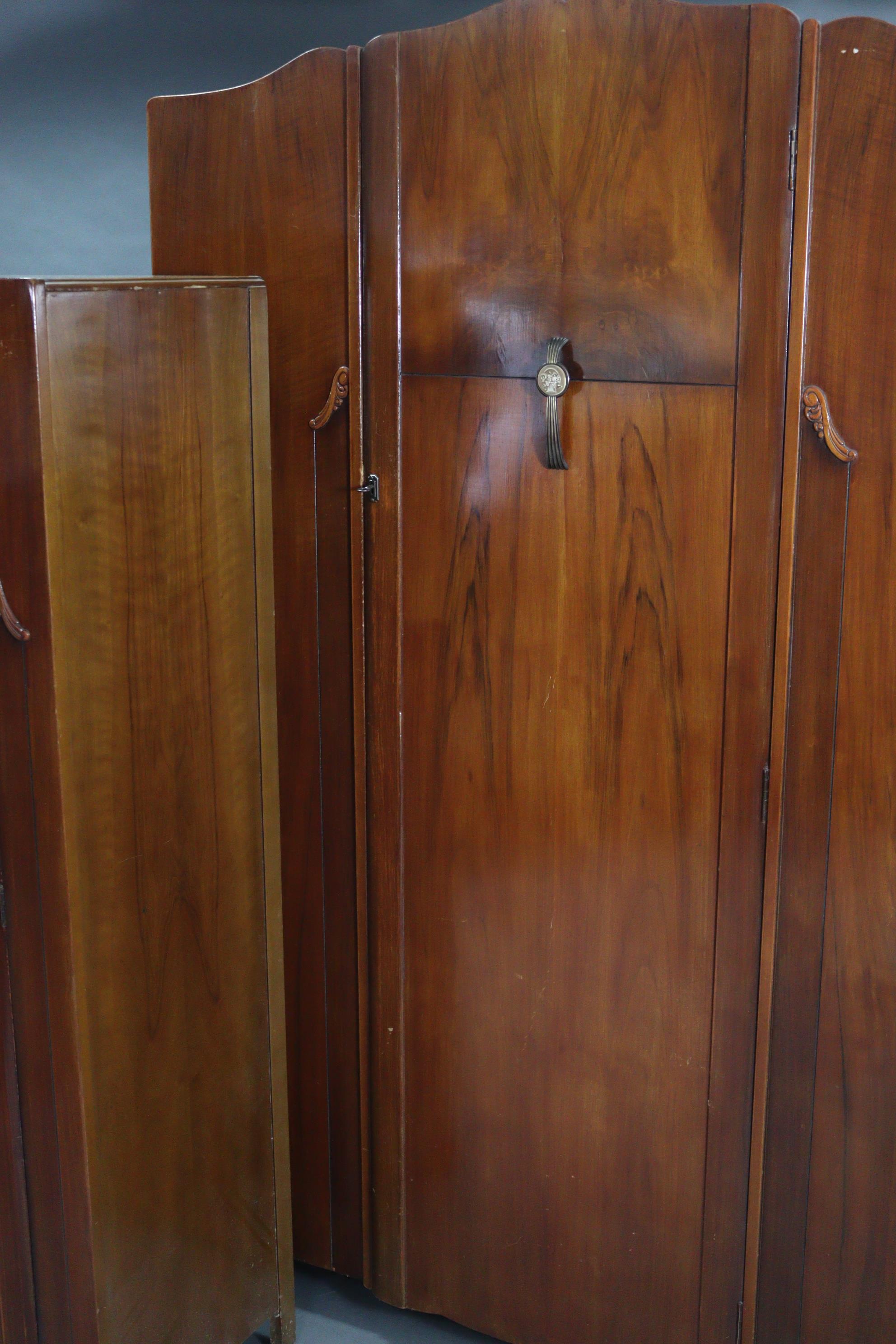 A 1960’s Lebus walnut-finish four-piece bedroom suite comprising a single-door wardrobe, 48” wide - Image 11 of 11