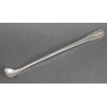 A Georg Jensen Danish sterling silver “Viking” pattern long-stemmed spoon with embossed terminal &