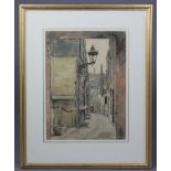 AMY JOSEPH (1876-1961). A street scene titled: “Goodwin Walk”. Signed lower right; ink &