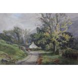 WALTER EASTWOOD (1867-1943). “The Road To The Village, Buttermere”. Signed lower right, watercolour: