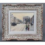 R W. RINALDT (20th century). A Paris street scene, looking down l’Avenue du Bois towards l’Arc du