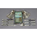 A matched part service of French silver-plated Fiddle & Thread pattern flatware, comprising: