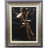 FABIAN PEREZ (b. 1956, by & after). “Valerie at Las Brujas”. Limited Edition textured silkscreen