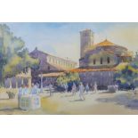 PATRICIA GREENWELL, N.A.P.A. (20th century Fosseway Artist). “Piazza & Cathedral, Torcello”.
