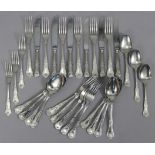 Various items of Queen’s pattern silver plated cutlery; together with various other items of loose