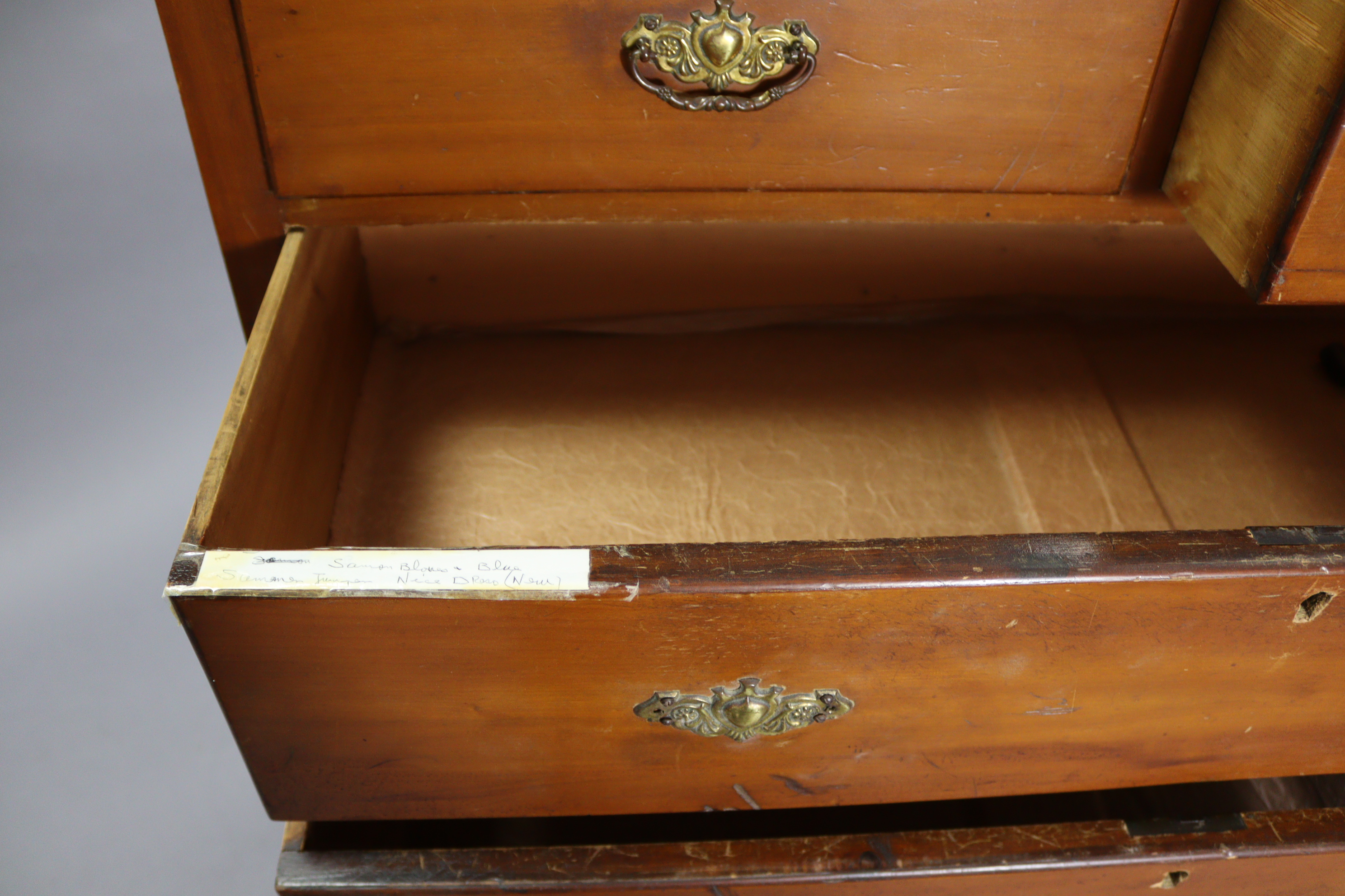 A late Victorian walnut chest fitted two short & three long graduated drawers, with shaped - Image 4 of 10