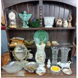 Various items of decorative china, pottery, glassware, etc.
