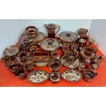 Approximately fifty items of Kerwick pottery brown glazed dinner & coffee ware.
