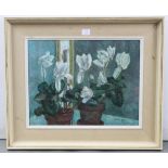 A still-life study of flowers (oil on board) signed Grace Fox & dated 1969, 13¼” x 17¼” framed; a