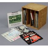 Approximately forty various records – film soundtracks, blues, etc., contained in a plywood