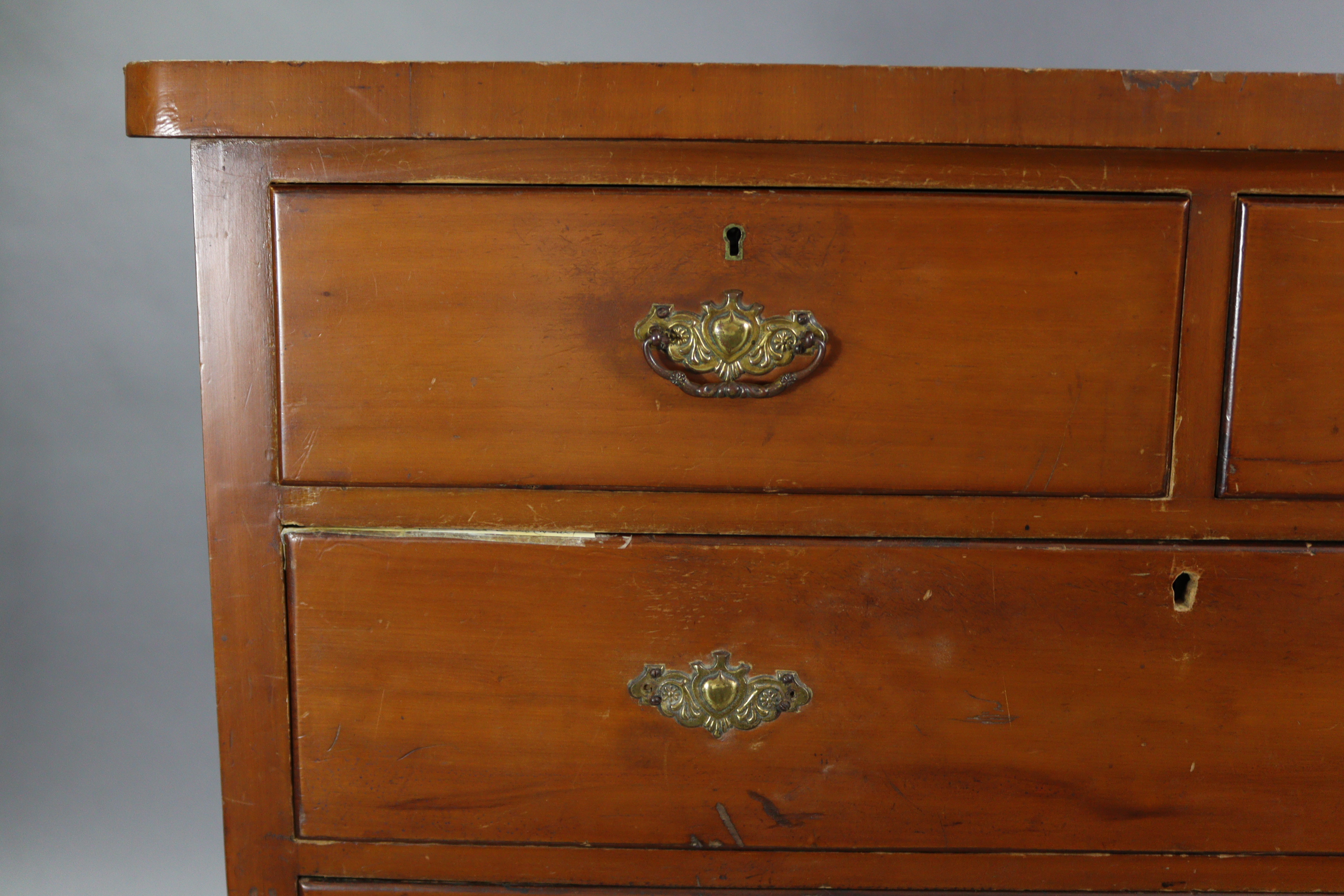 A late Victorian walnut chest fitted two short & three long graduated drawers, with shaped - Image 9 of 10