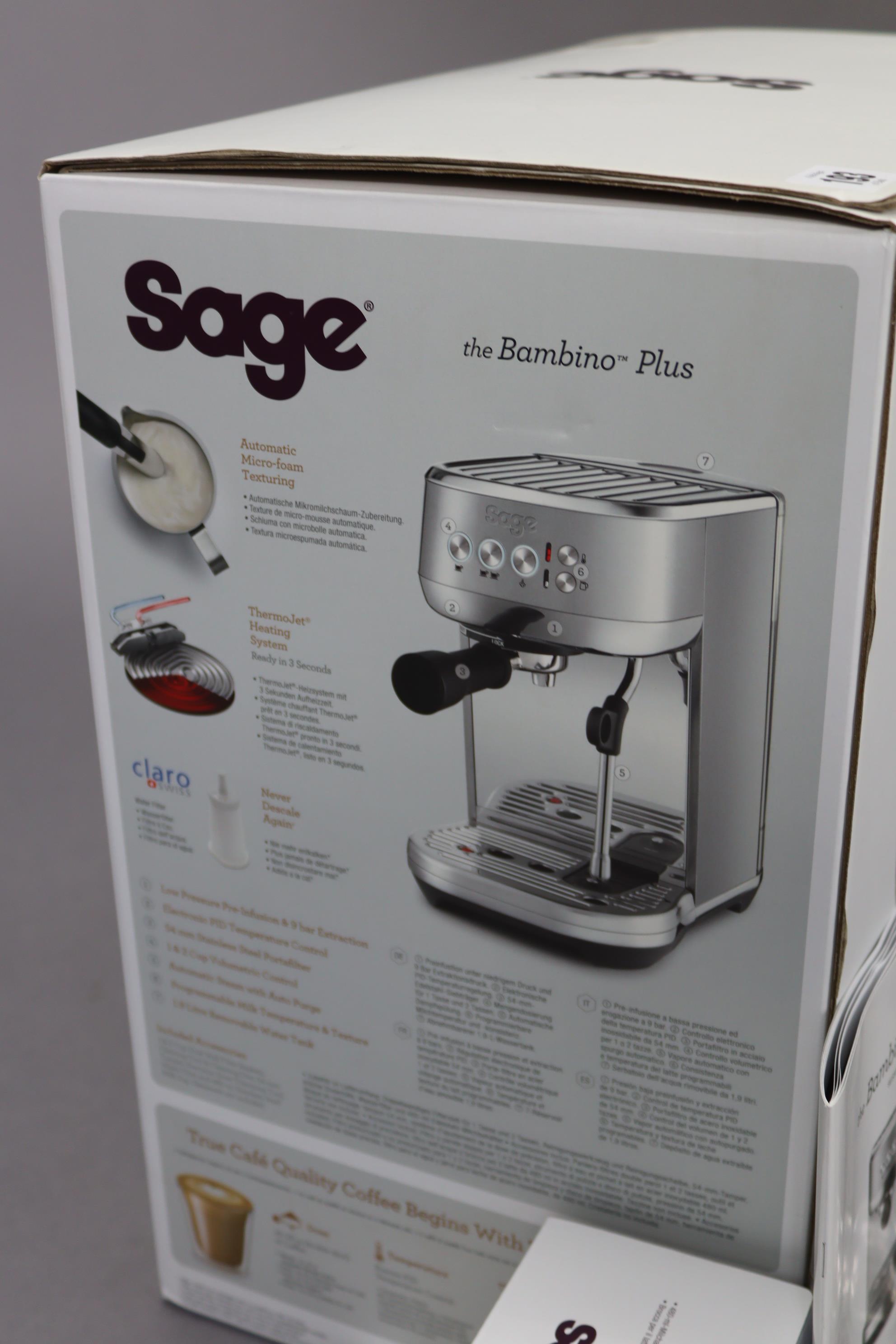 A Sage “Bambino Plus” coffee machine; & a box of twenty Nespresso coffee refills. - Image 5 of 10