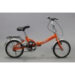 A Fortune “Ship-mate” folding bicycle (orange).