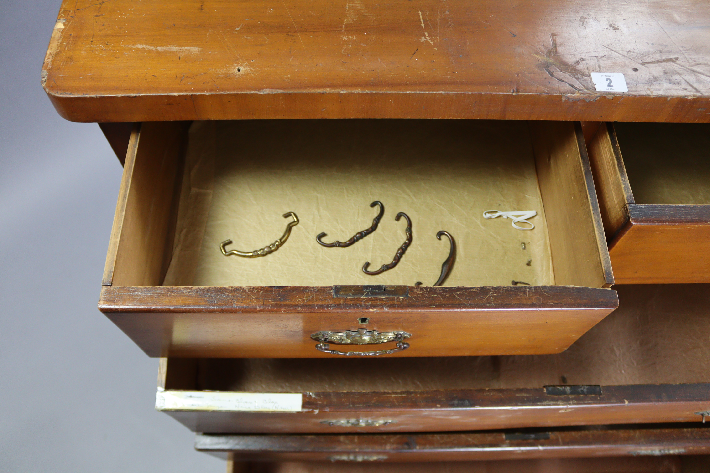 A late Victorian walnut chest fitted two short & three long graduated drawers, with shaped - Image 3 of 10