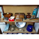 A 19th century mahogany rectangular two-division tea caddy, 8¾” wide; together with a terracotta