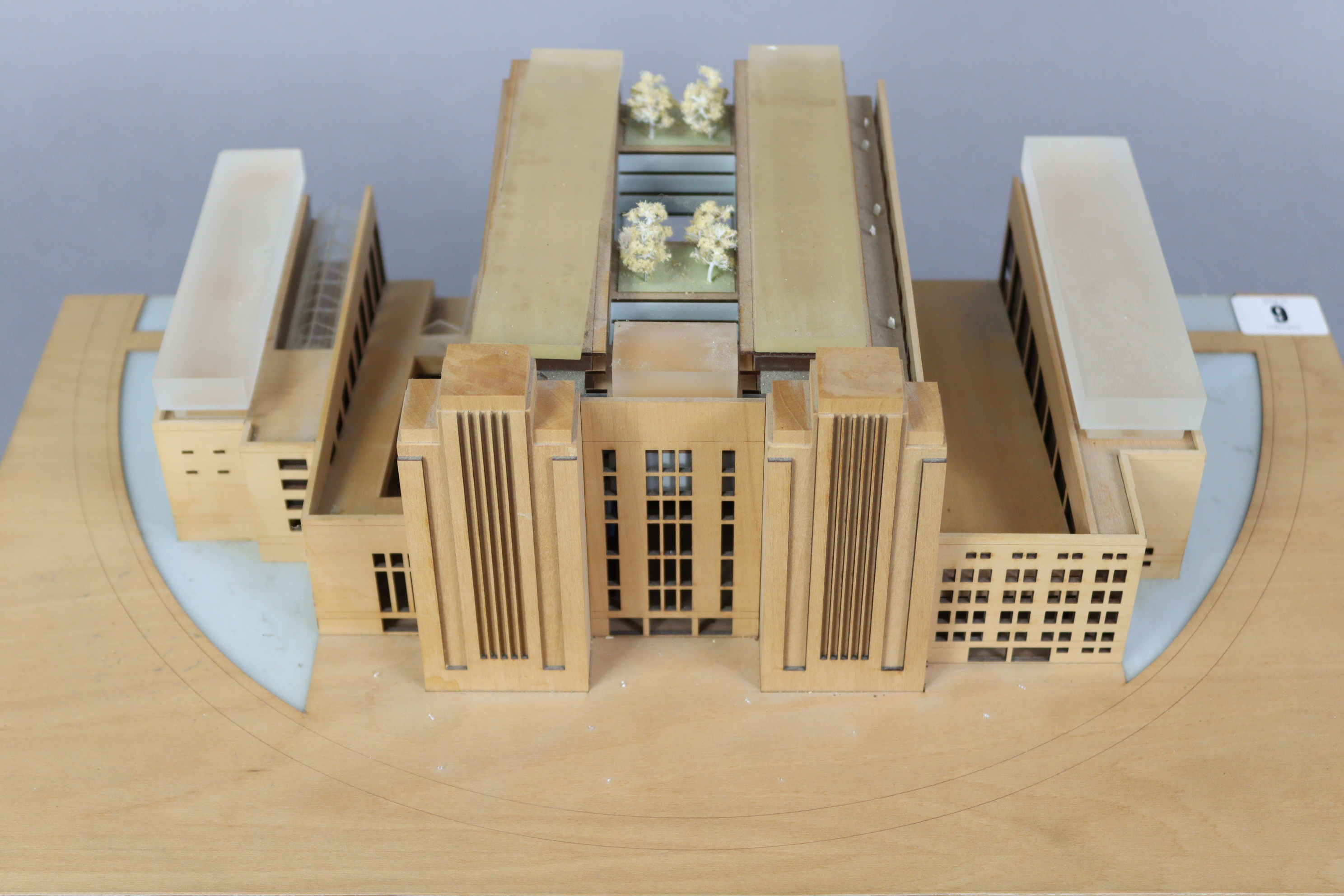 An architect’s wooden model of a power station (?), 18” wide x 7¼” high x 10½” deep. - Image 5 of 5