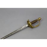 A late 18th century British cavalry officer’s dress sword, with 30½” long single-edge curved
