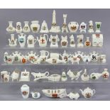 Approximately sixty various items of crested china by Arcadian, Coronet, etc., part w.a.f.