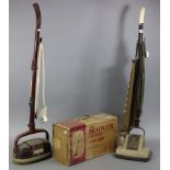 A vintage Hoover upright vacuum cleaner, with box; & a ditto floor-polisher.