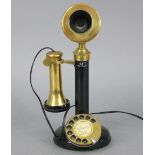 A vintage style “G.E.C.” candlestick telephone, 12¾” high.