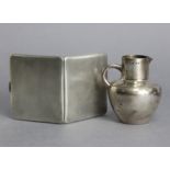 A late Victorian silver cream jug of globular form, 3” high, Birmingham 1888; & a George V silver