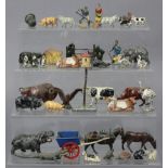 A Britains painted lead model of a horse & cart; a ditto model bird-house; & thirty-seven various
