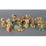 Twelve various Pendelphin figures, part w.a.f., all un-boxed.