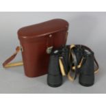 A pair of Carl Zeiss Jena Dekarem 10 x 50 mm binoculars, with leather case.