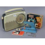 A Vulcan “Junior” child’s sewing machine, boxed; & a Bush radio receiver (Type TR82C).