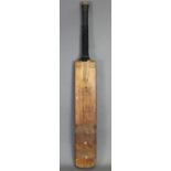 A Gun & Moore of Birmingham Treble Spring short-handled cricket bat “The Autograph”, 33¾” long.