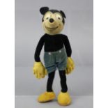 A 1930’s Dean Rag Book “Mickey Mouse” soft toy, 12” tall.