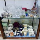 Various items of decorative china, pottery, & glassware.