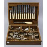 A canteen of Mappin & Webb Princes plated cutlery comprising fifty-three items & in oak case.