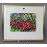 A watercolour painting by Stuart Lowdon titled to reverse “Azalea, Tresco Abbey”, signed, 5¾” x 8¼”;