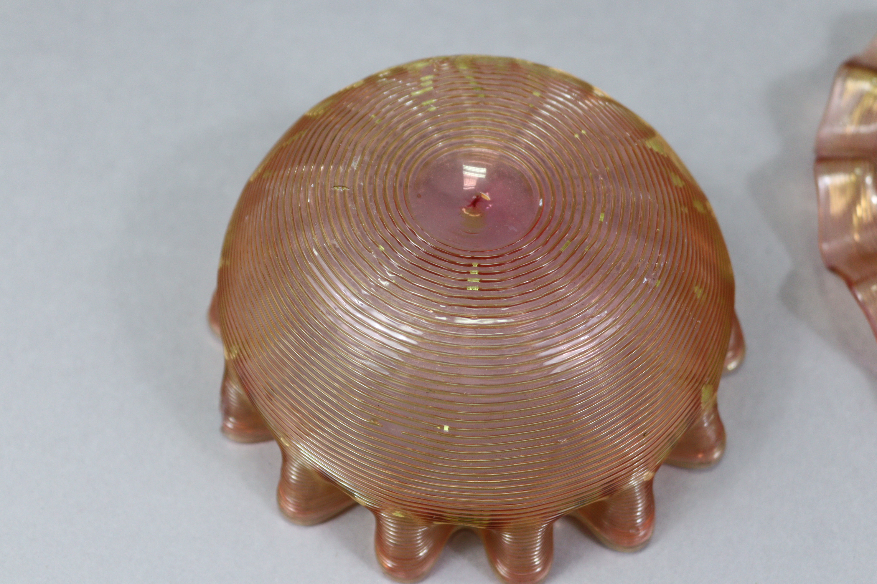 A set of five Venetian glass bowls, 5” diam., each with stand; & a similar smaller bowl. - Image 3 of 3
