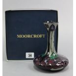 A modern Moorcroft pottery vase, 6¼” high, boxed.